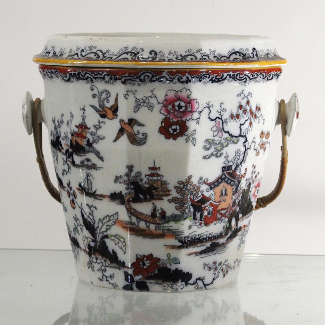 19th C Mason's Ironstone Elegant Porcelain Spittoon (1 of 9)