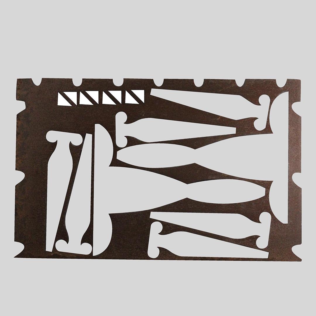 David Smith, manner of, Mid-Century Modern Metal Panel (1 of 4)