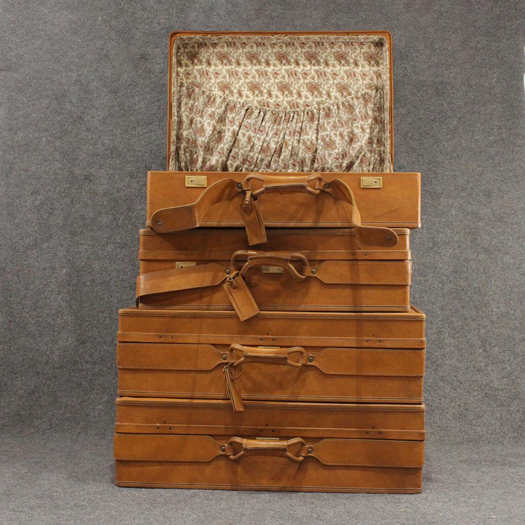 Four [4] Piece Hartmann Luggage Leather Suit Cases (1 of 11)