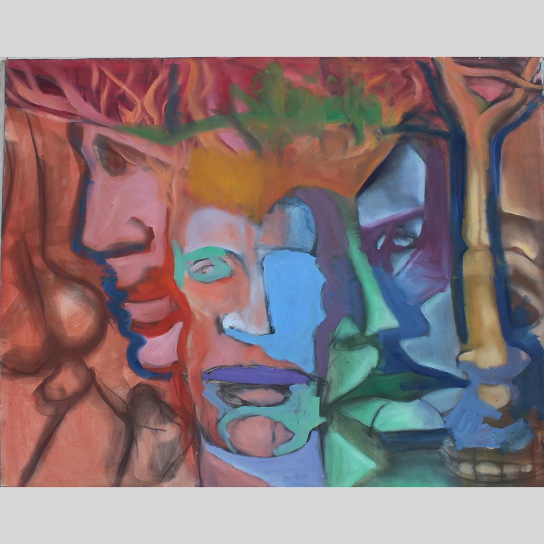 Nicholas Luttinger, Large Oil/c Abstract Faces (1 of 12)