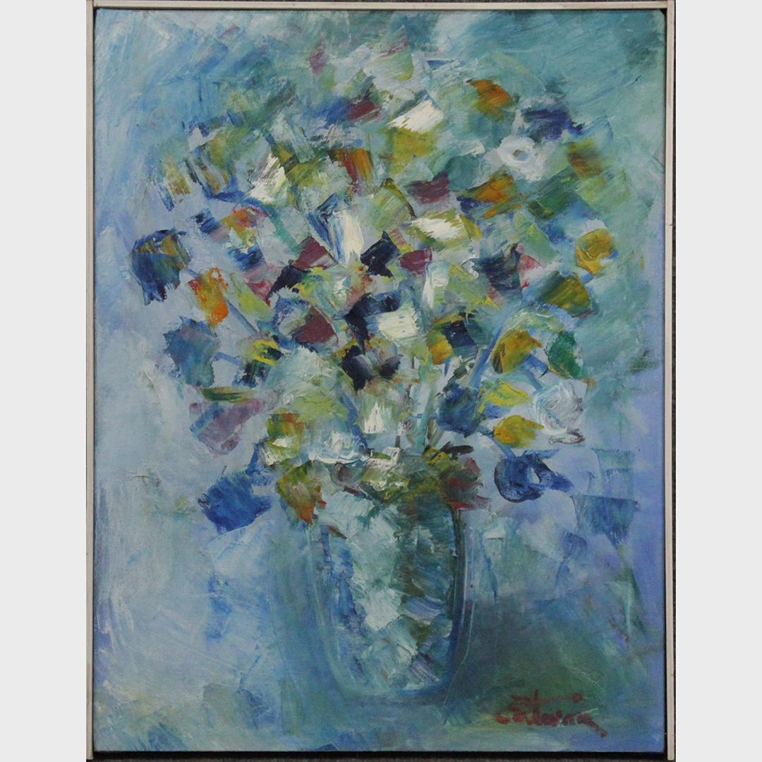 Estaim, 20th C Impressionist Still Life Flowers in Vase (1 of 8)