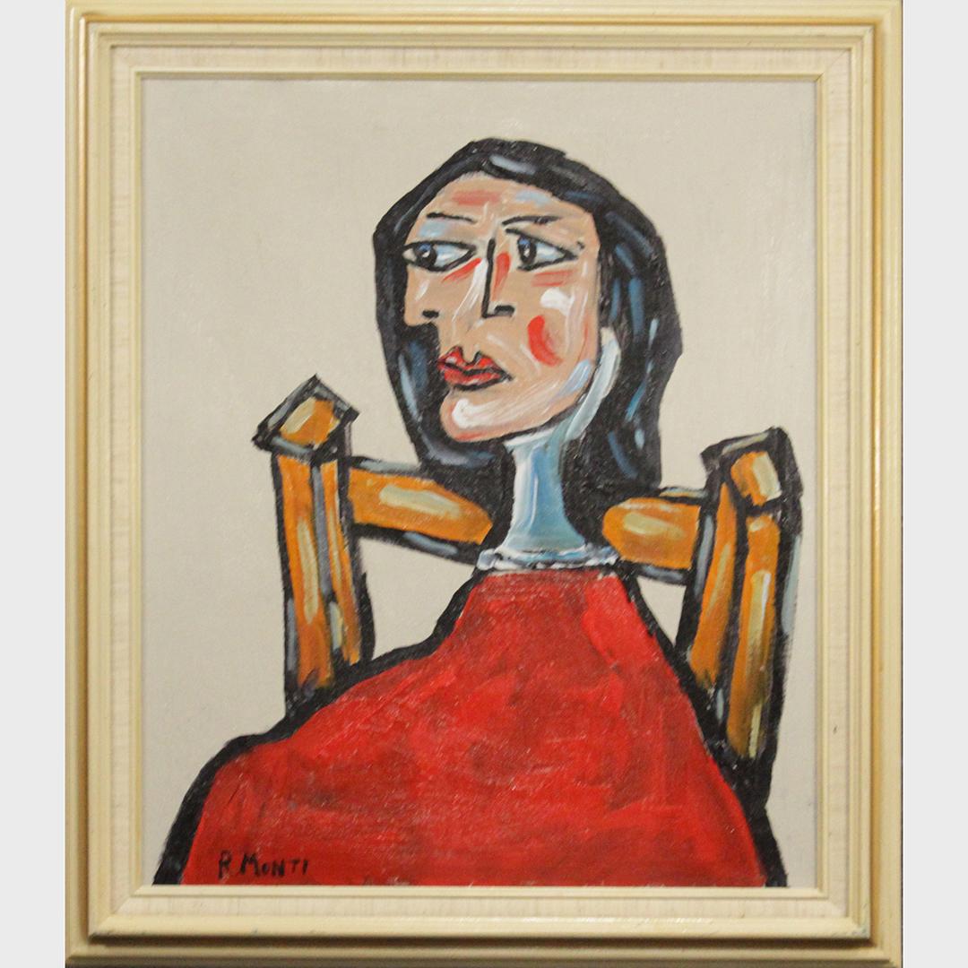 R. Monti, Mid-Century Abstract Woman Seated in Chair (1 of 6)