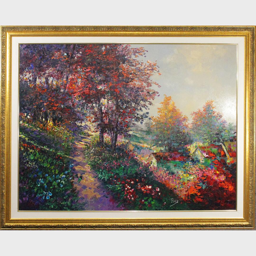 Perez, Large Colorful Autumn Countryside Landscape Oil (1 of 10)