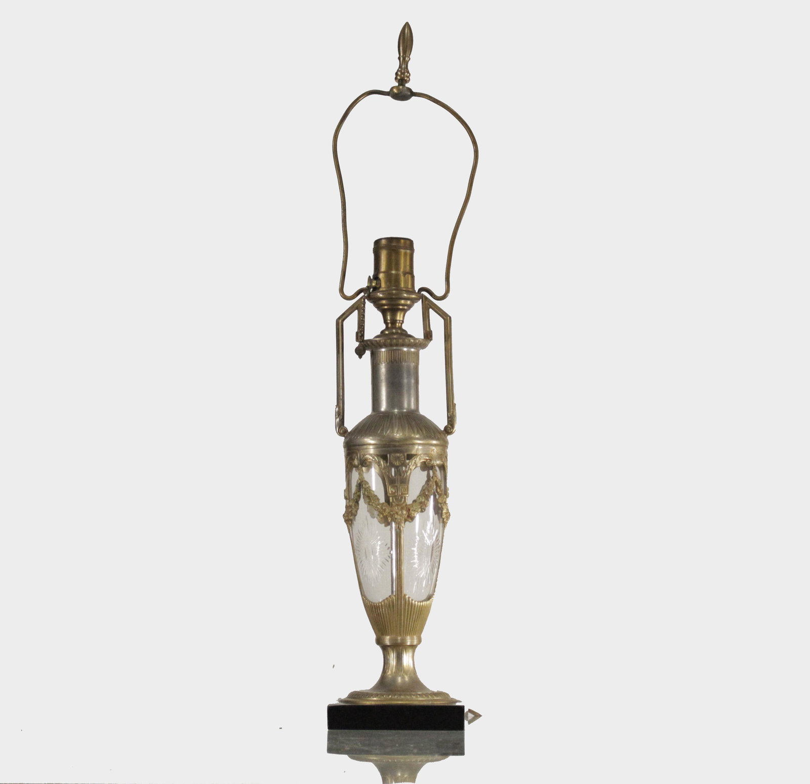 Fine Cut Glass and Bronze Neo Classical Table Lamp (1 of 9)