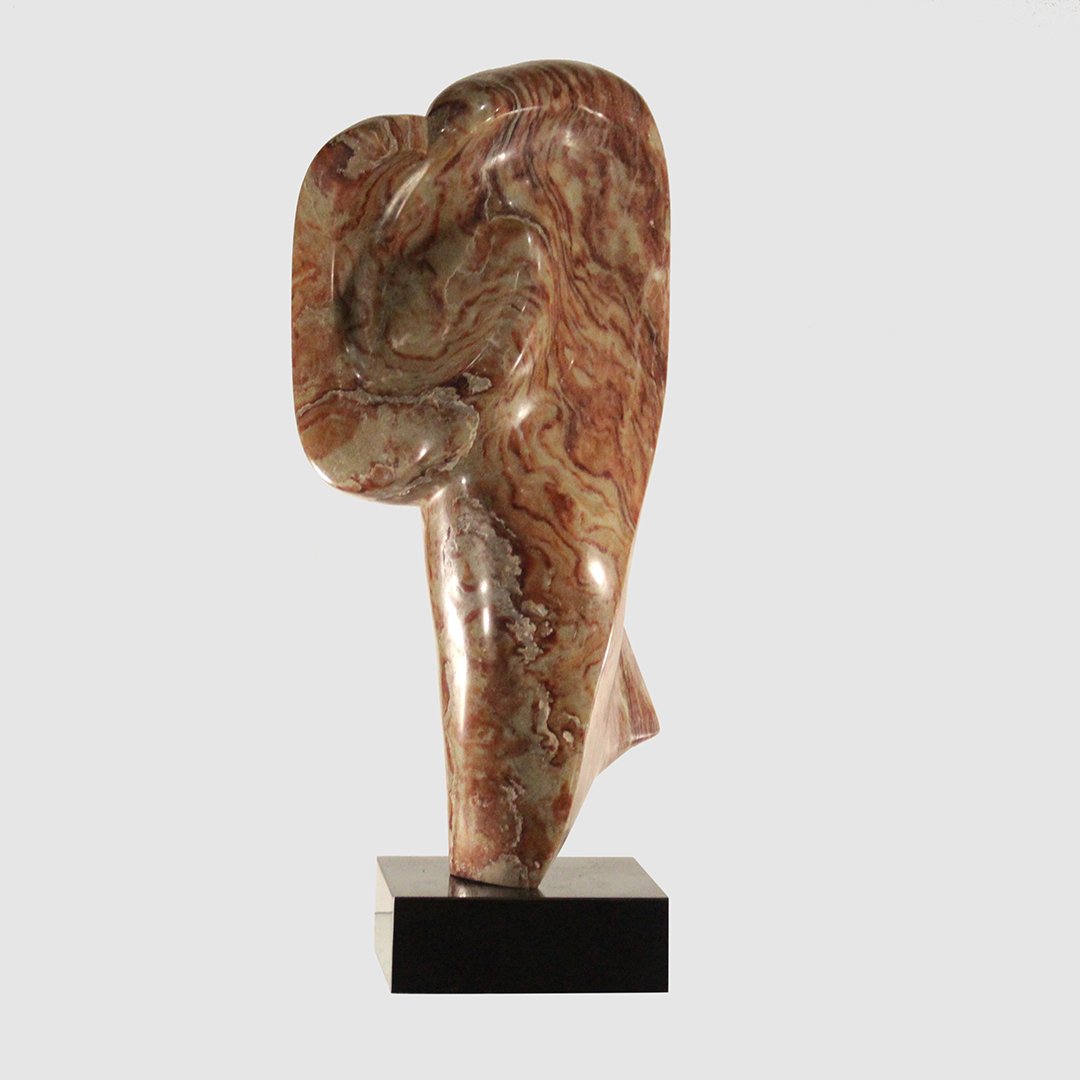 Mid-century Modern Brutalist Red Marble Sculpture (1 of 4)