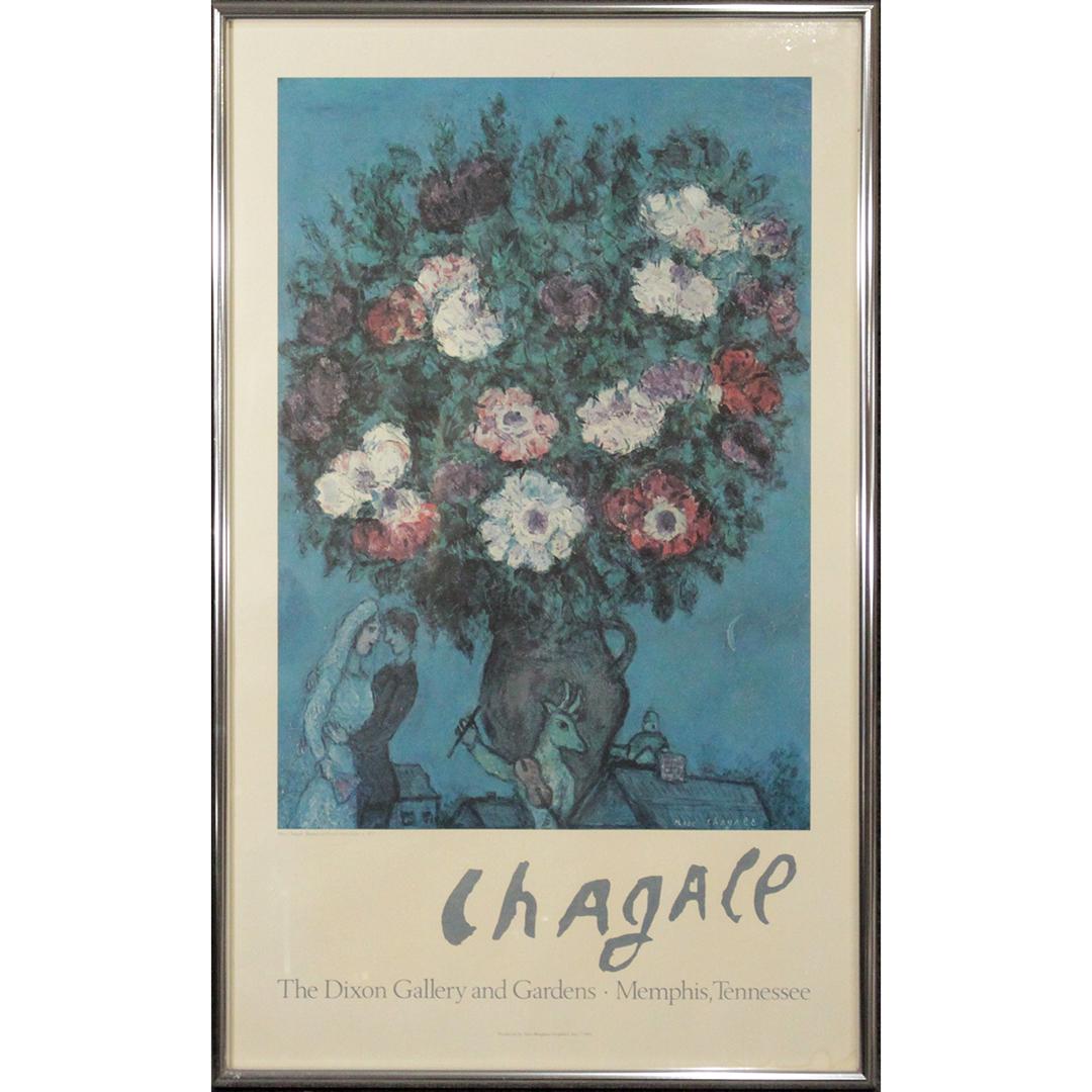 Vintage MARC CHAGALL Exhibition Poster Bouquet & Lovers (1 of 10)