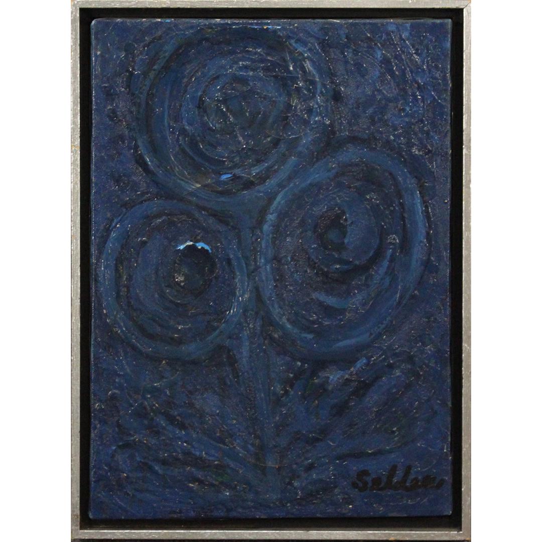 SELDEN, Mid-Century Modern Oil Blue Abstract Still Life (1 of 6)
