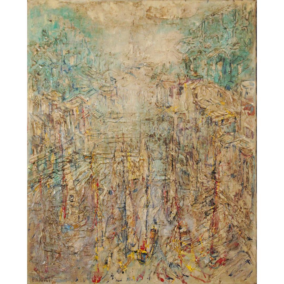 Merritt [Lockwood] Mid-Century Modern Landscape Oil/c (1 of 8)