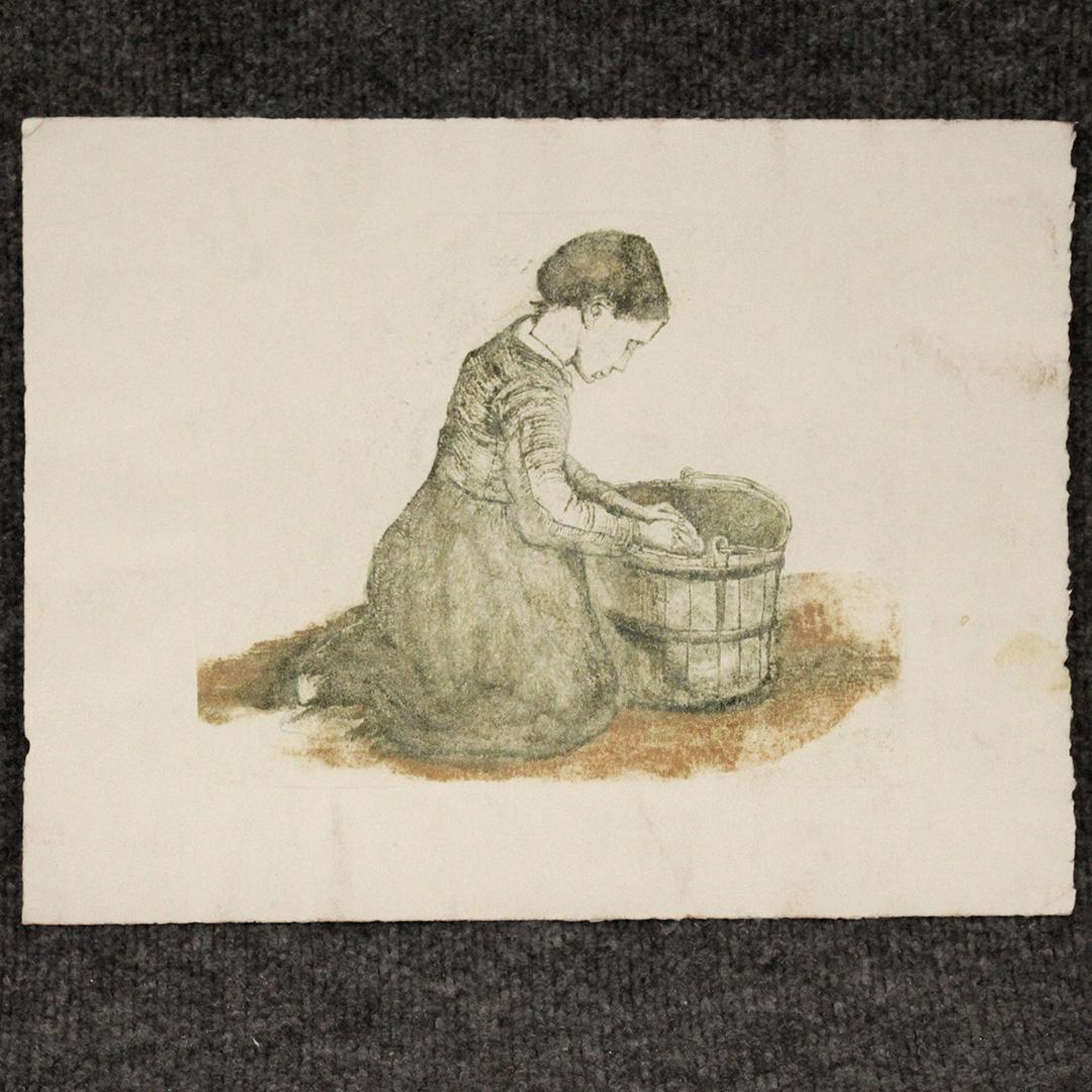 Vincent Van Gogh, Lithograph Girl Wash Bucket, Unsigned (1 of 5)