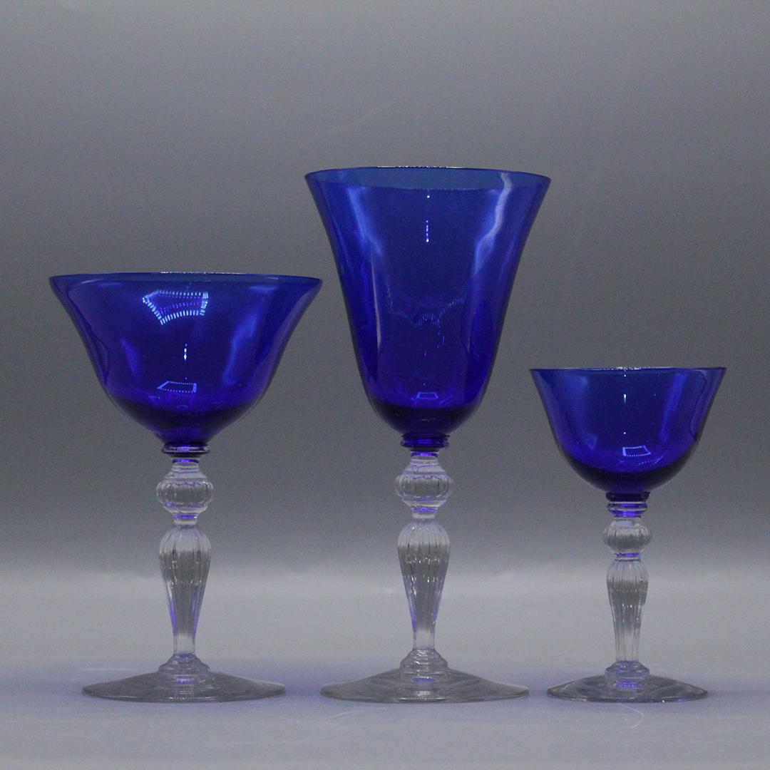 11 Pcs. Assorted Cobalt Blue Glass Cocktail Stemware (1 of 8)