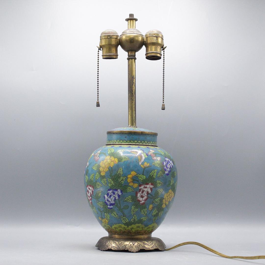 Antique Cloisonne Ginger Jar Table Lamp (1 of 8)