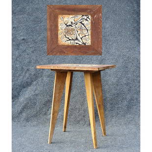 Anton Refregier, attributed, Abstract Tile Top Stand: Anton Refregier, attributed, Abstract Tile Top Stand, unsigned. [Directly out of an older Woodstock NY home] Size: 25.5 x 20 inches. ASKart: Anton Refregier (1905 - 1979)Anton L. Refregier was active/