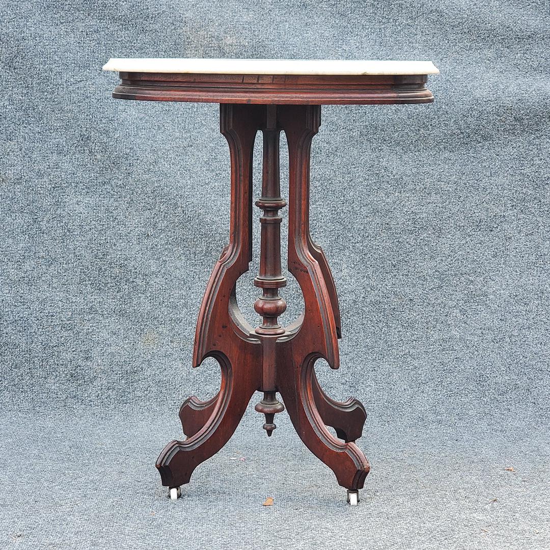 Victorian Petite Oval Marble Top Parlor Table (1 of 6)