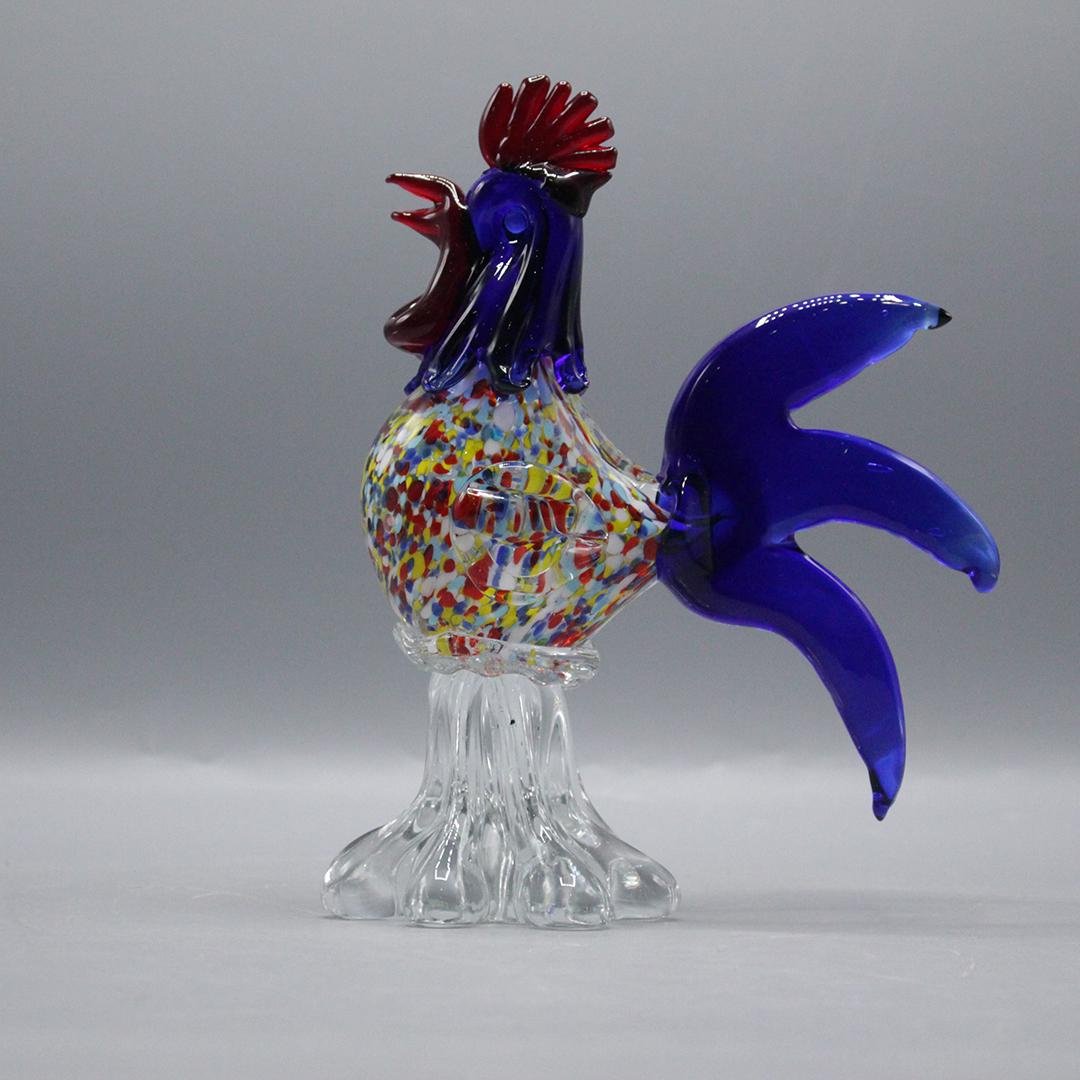 Murano Art Glass Rooster Cock Figure Multi Color Body (1 of 8)