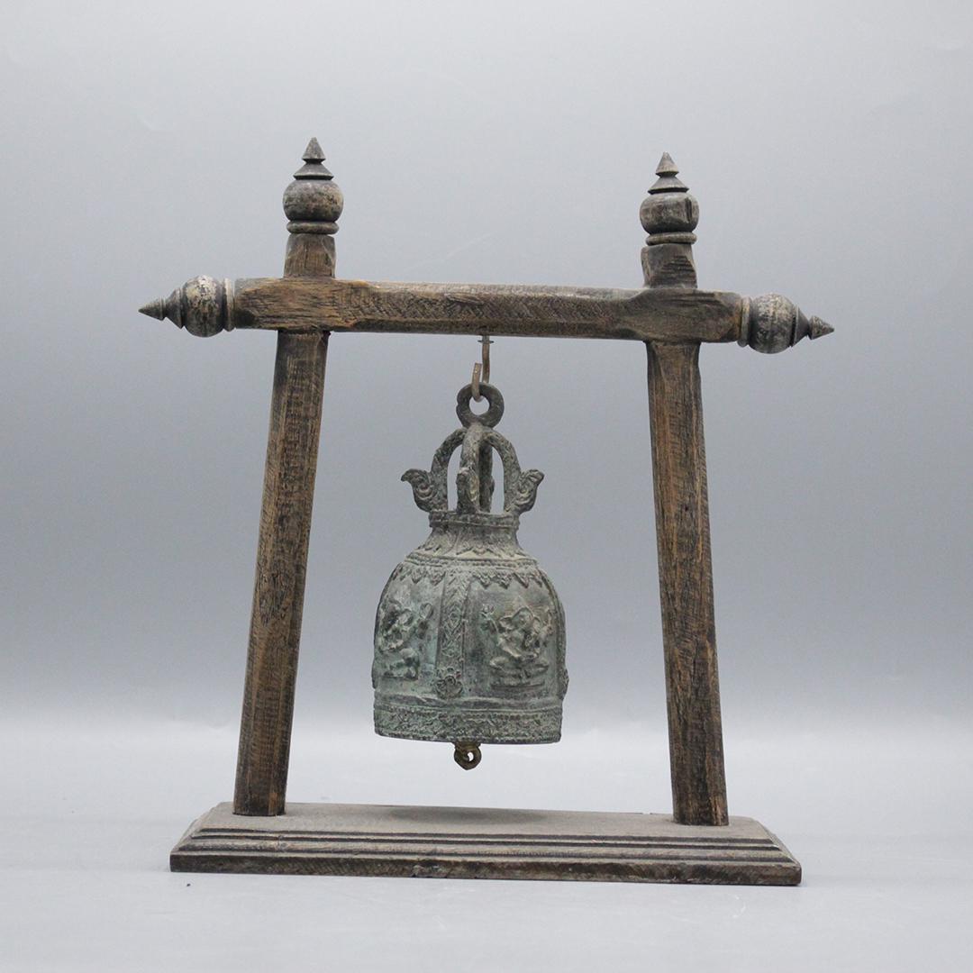 Chinese Bronze Temple Bell on Stand (1 of 8)