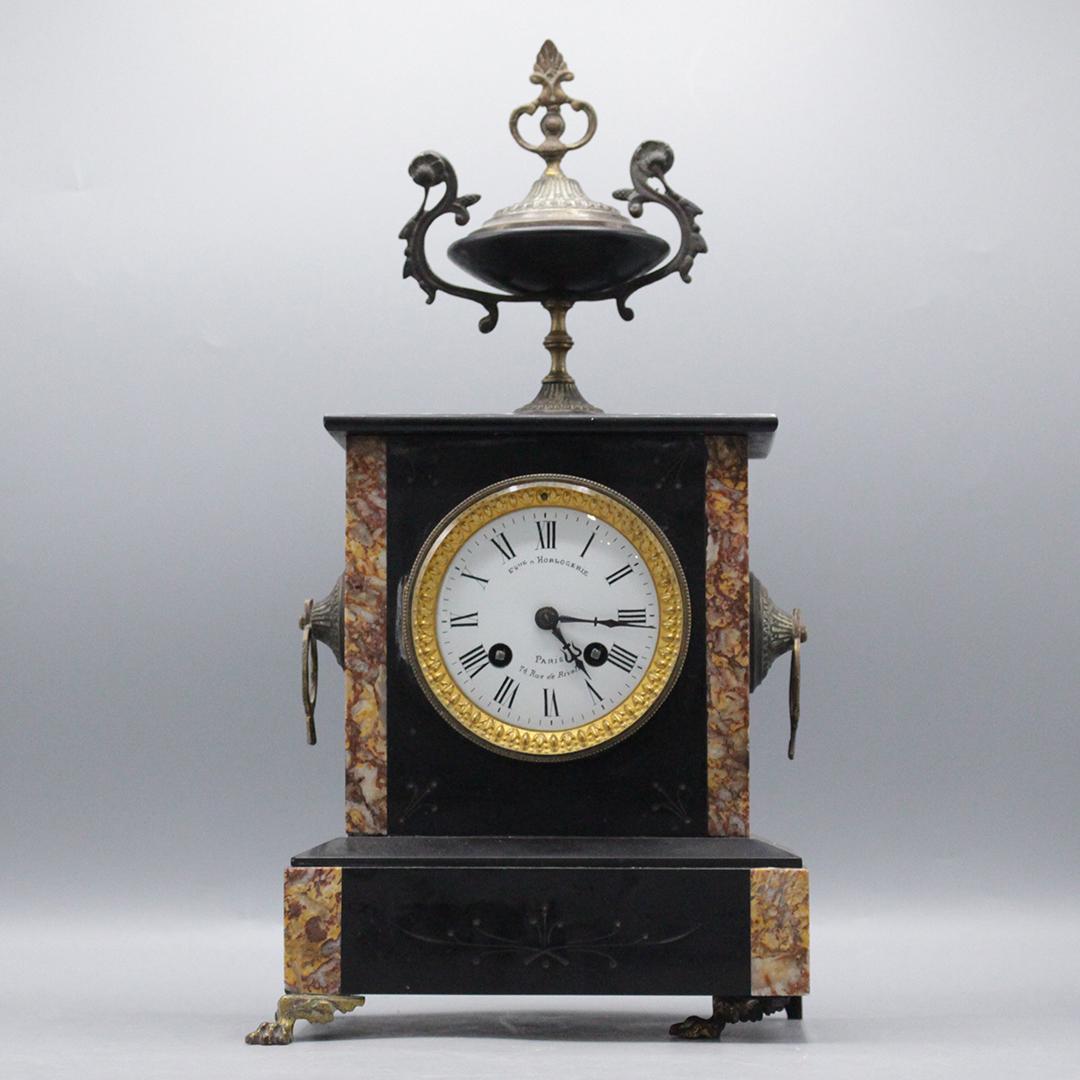 Egue D' Horlogerie , Paris, Antique Marble Mantle Clock (1 of 11)