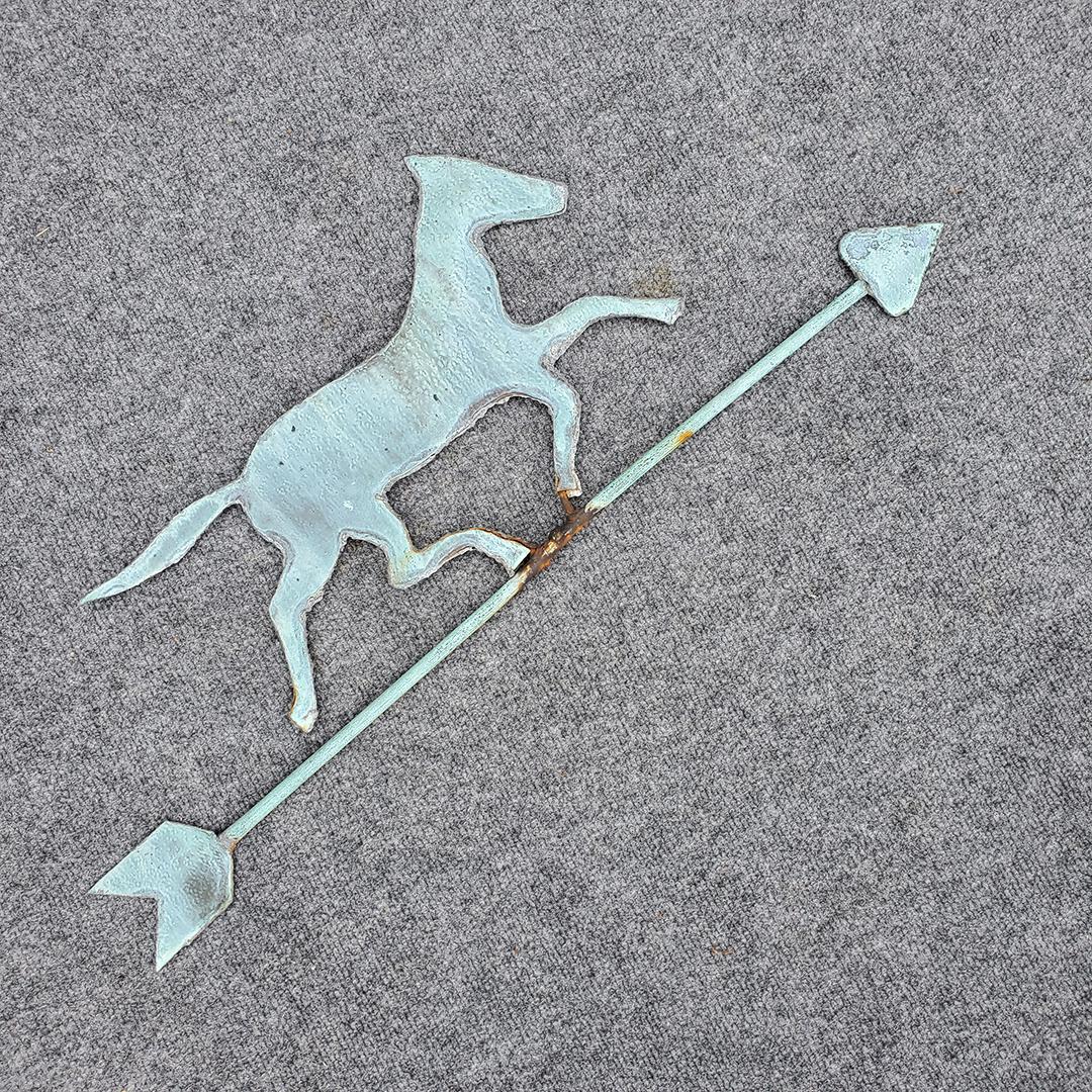 Antique 19th C. Copper Trotting Horse Weathervane Top (1 of 5)