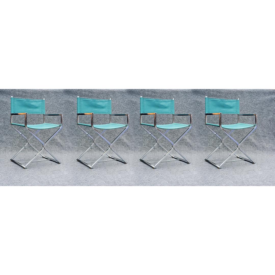 Four [4] Mid-Century Modern Chrome Directors Chairs (1 of 6)