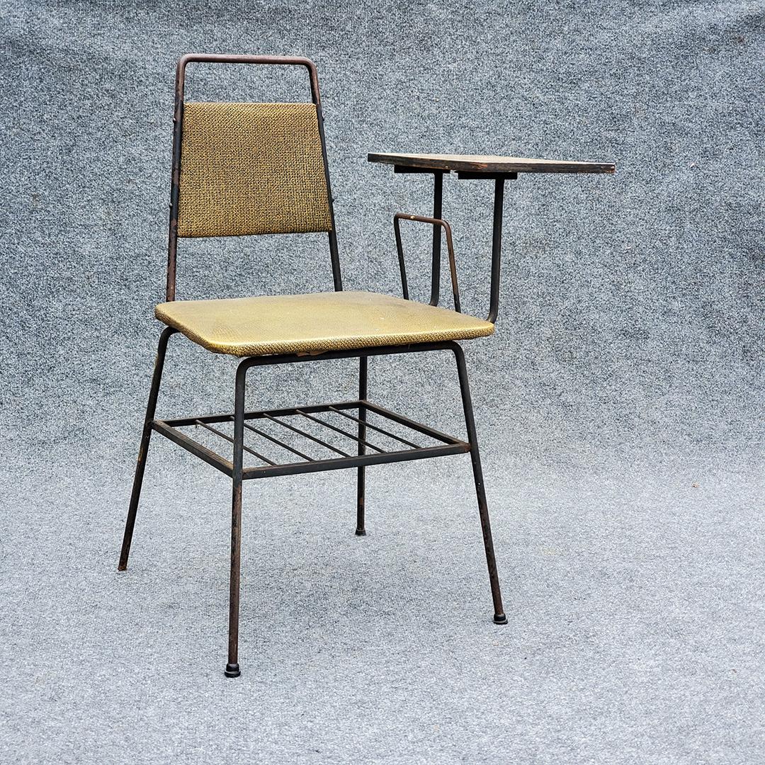 Style of McCobb Iron Frame Telephone Chair: Style of McCobb Iron Frame Telephone Chair. Gossip Chair. Mid-Century Modern. Size: 31.5 h , 26 w