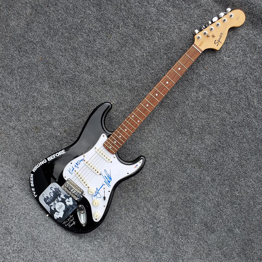 Charity Vets: Buckinghams Autographed Electric Guitar: Charity Vets: Buckinghams Autographed Electric Guitar , this guitar survived SANDY Storm, a few dings, but still plays.Net proceeds go to the VETS Charity.