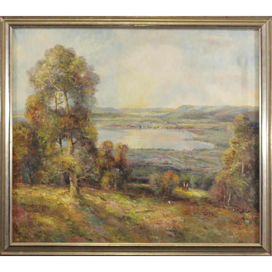 Rotschild, Fine 20th C Impressionist Lake Landscape Oil (1 of 7)
