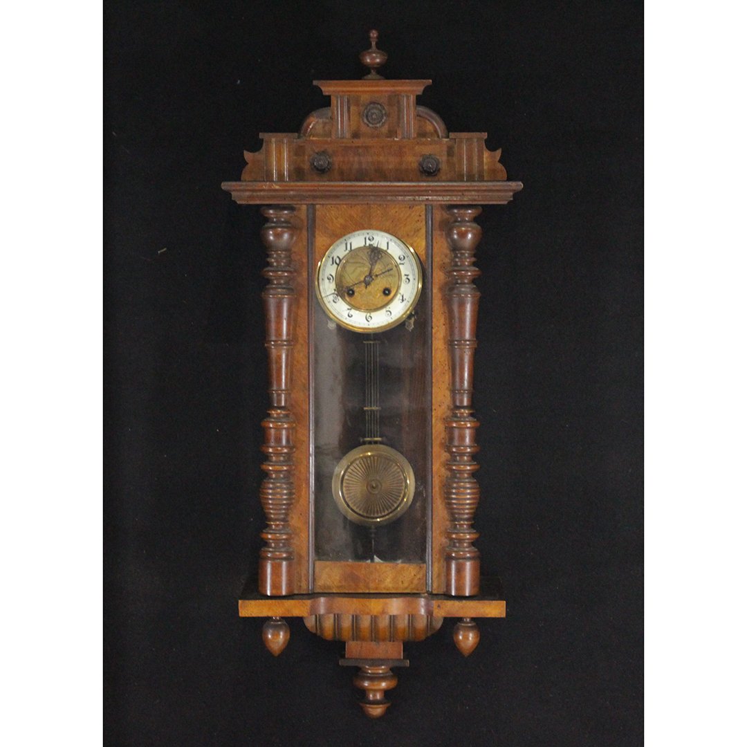 Antique Walnut Victorian Regulator Wall Clock (1 of 8)