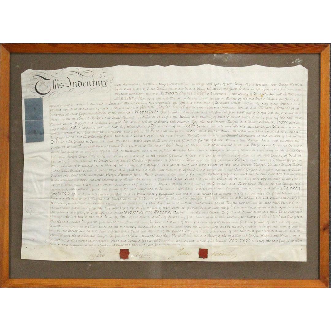 19th C. Indenture with Wax Seals, Framed (1 of 7)