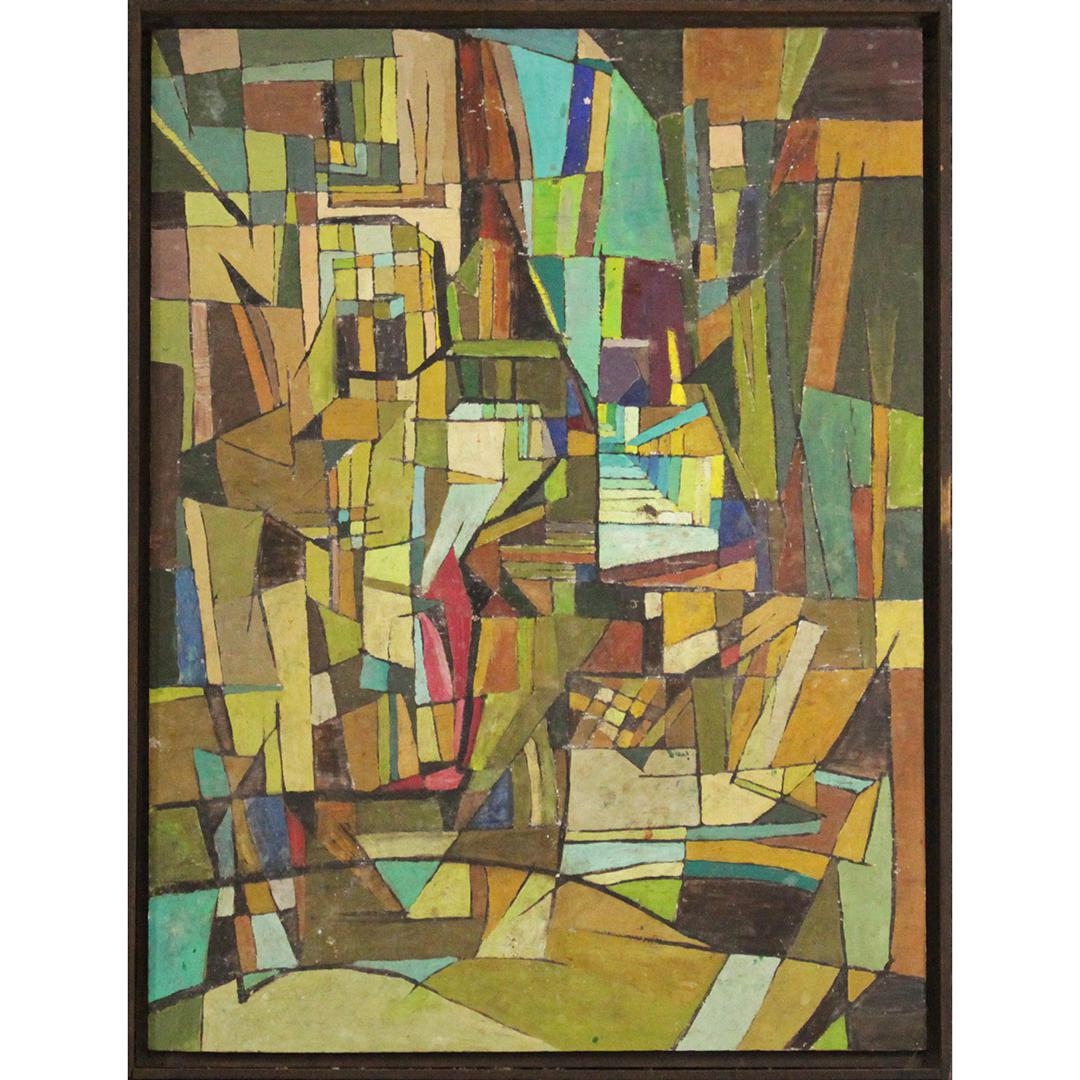 Charles Green Shaw 1892-1974 NY, Abstract Oil on Board (1 of 8)