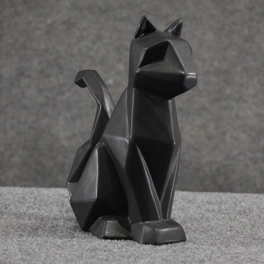 Cubistic Ceramic Black Cat - Art Deco - Modern Design (1 of 9)