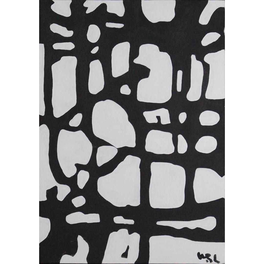 Wayne Cunningham, American, Abstract Black & White Oil (1 of 6)