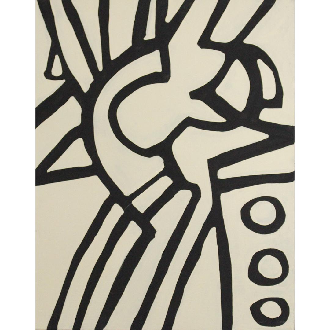 Wayne Cunningham, American, Abstract Black & White Oil (1 of 7)