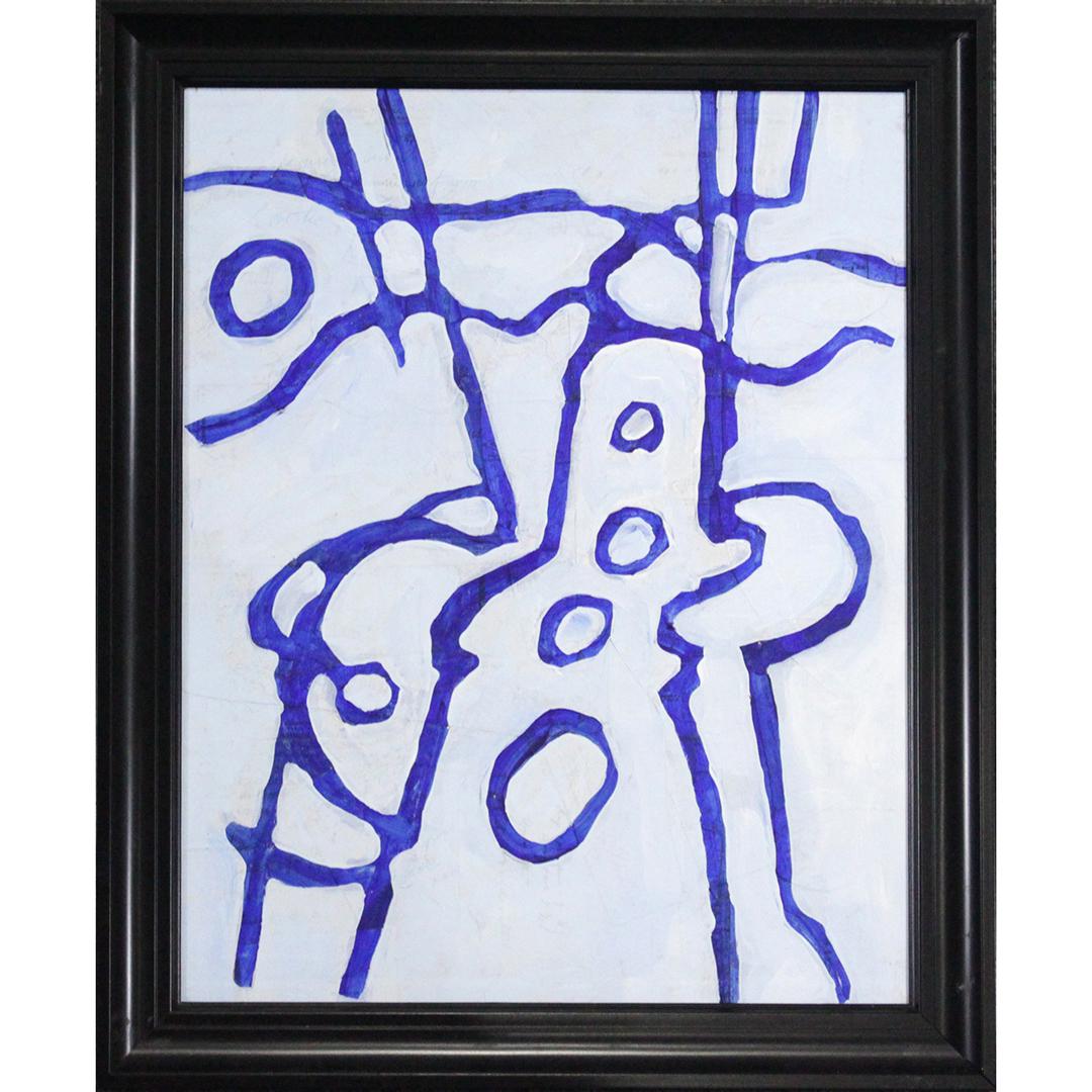Wayne Cunningham, American, Abstract Blue & White W/c (1 of 7)