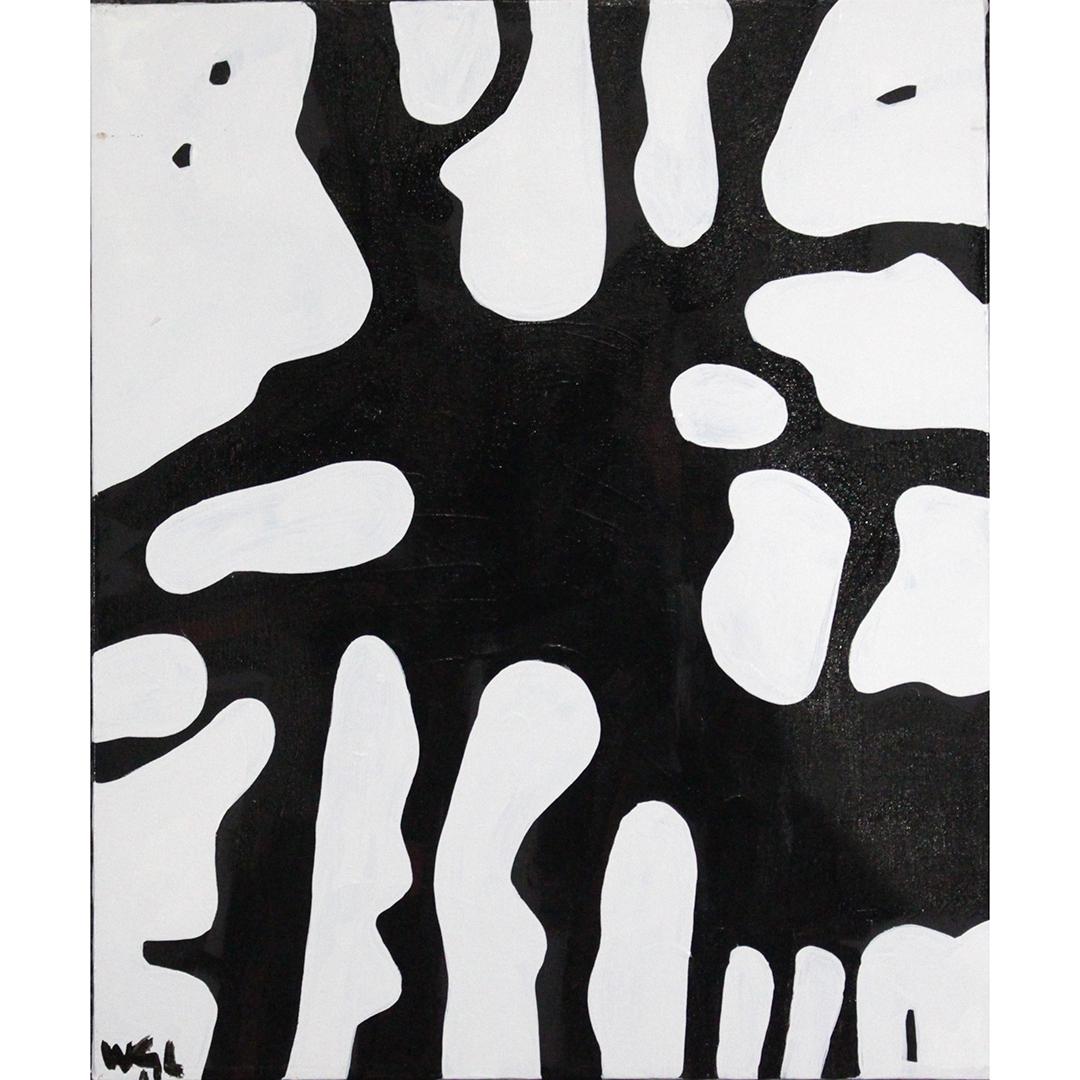 Wayne Cunningham, American, Abstract Black & White Oil (1 of 7)