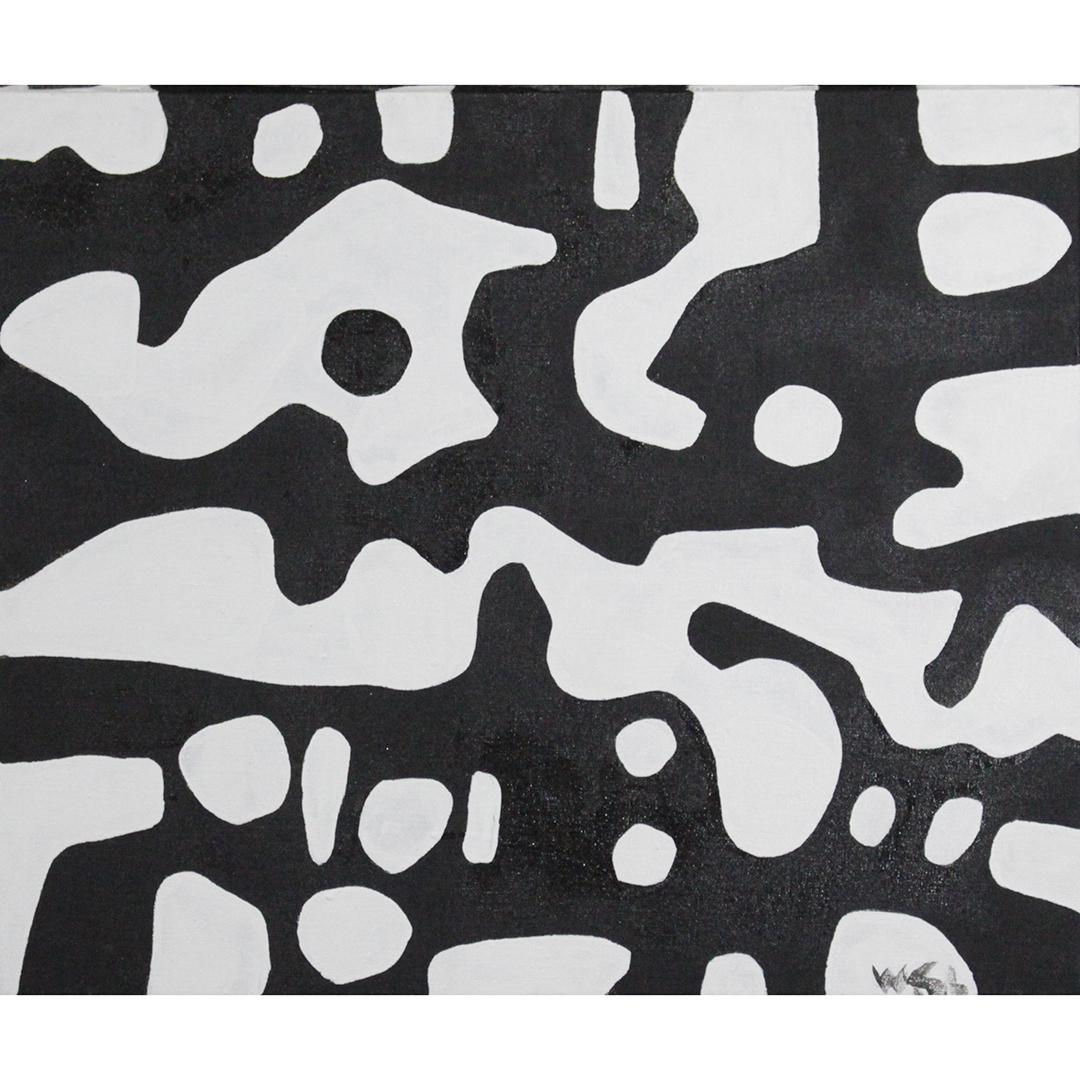 Wayne Cunningham, American, Abstract Black & White Oil (1 of 6)