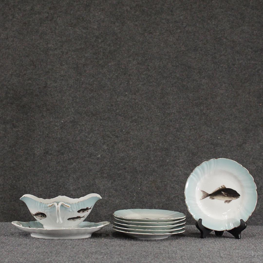 Seven [7] Piece LIMOGES Hand Painted Fish Set (1 of 9)