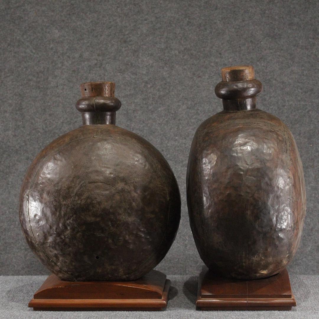 Two [2] Early Handmade Iron / Copper Circular Vessels (1 of 9)