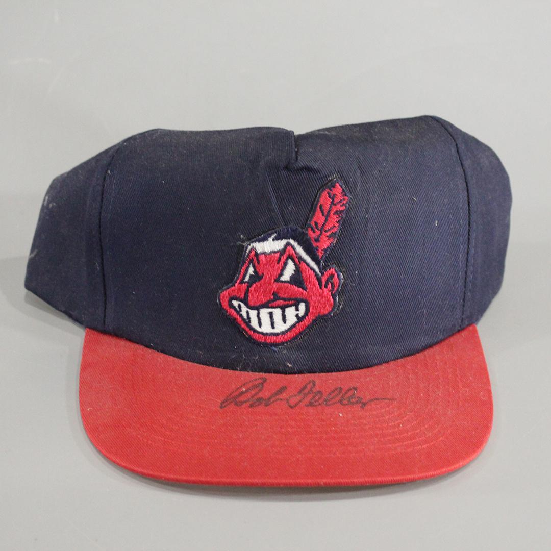 Hat Autographed Baseball Great Hall of Famer Bob Feller (1 of 6)