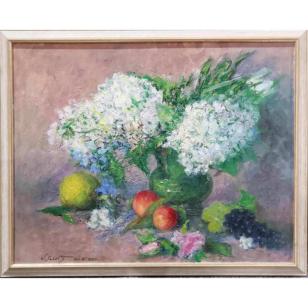 WILLIAM J SCHULTZ Estate Painting O/c Still Life Signed (1 of 5)