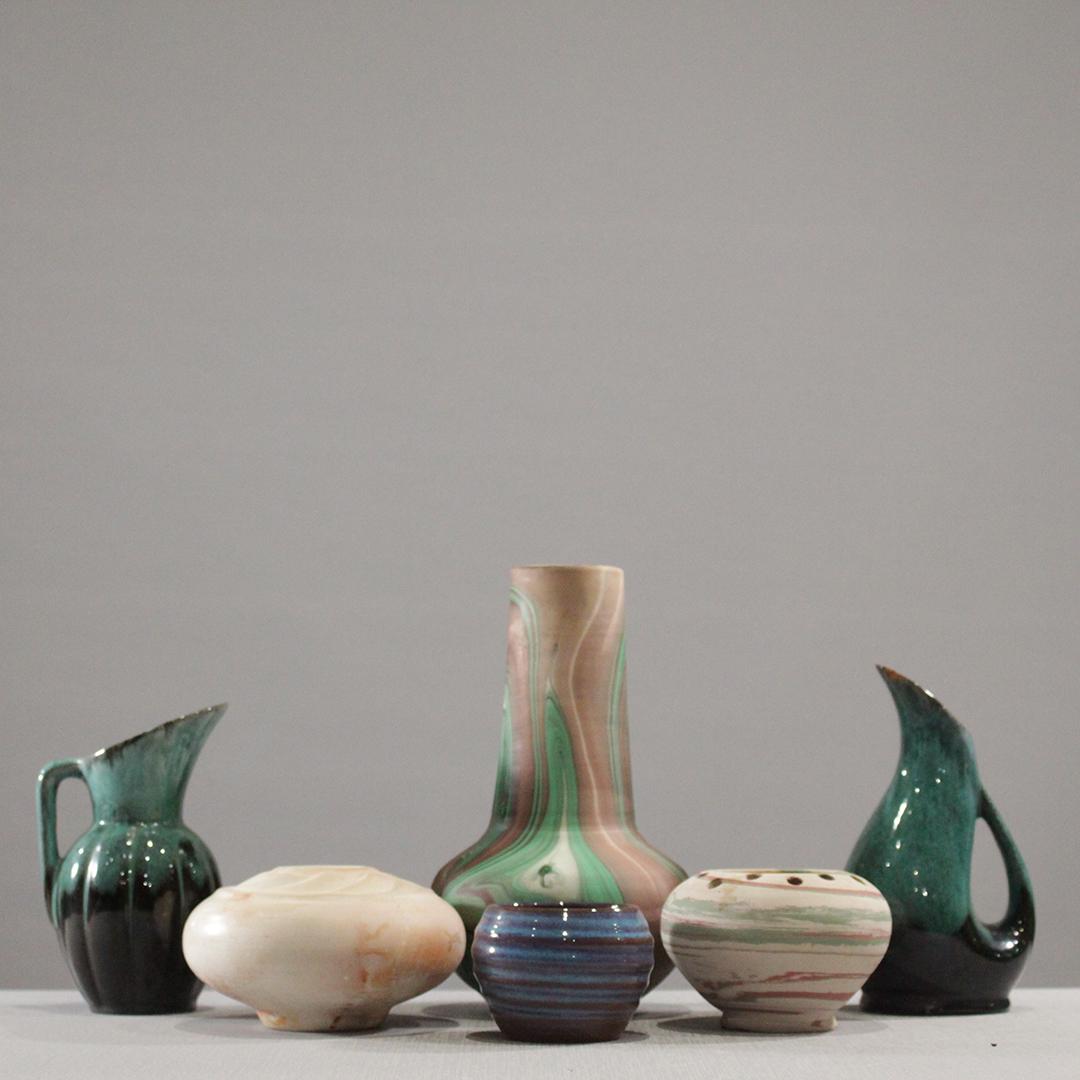 Six [6] Assorted Mid-Century Art Pottery Vases Pitchers (1 of 16)