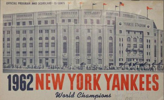 1962 New York Yankees Official Program & Scorecard (1 of 6)