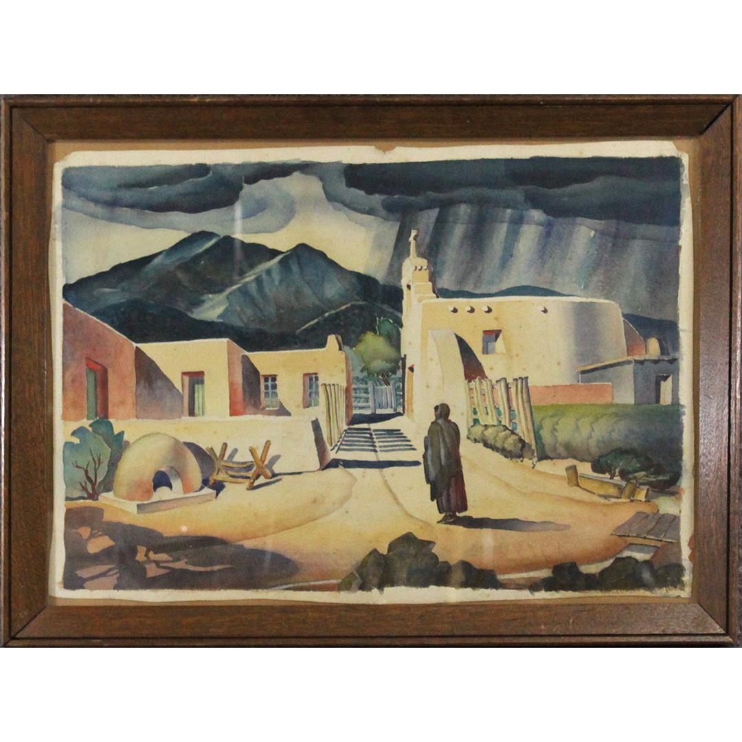 Harry Finney, Listed, Watercolor, Taos New Mexico (1 of 7)