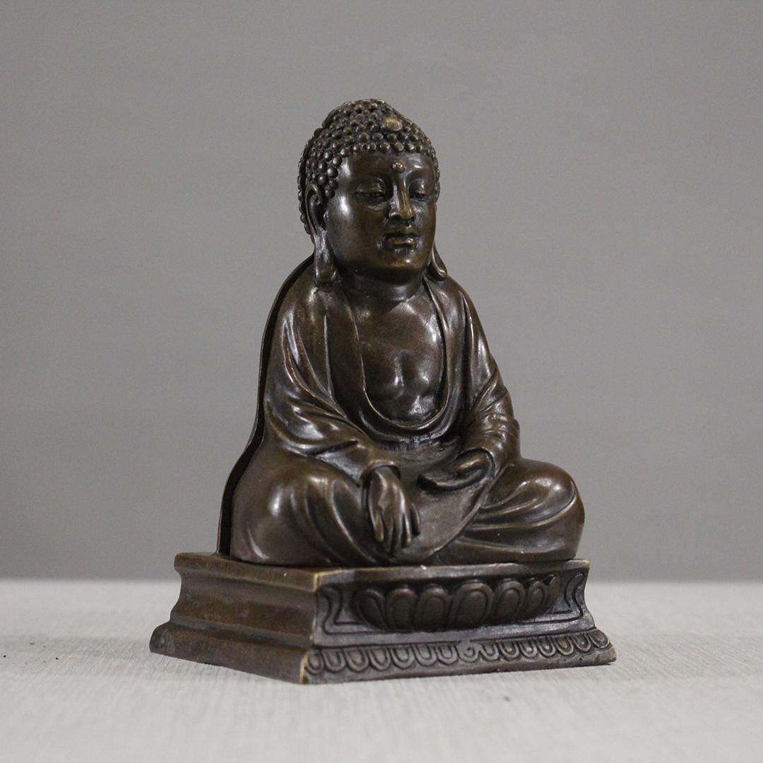 after Bergman Austrian Bronze Seated Buddha, Signed (1 of 6)