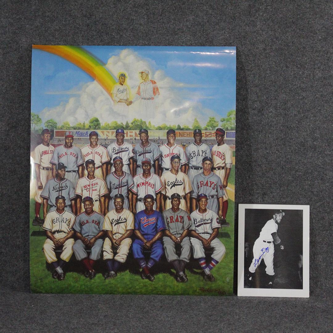 Ron Lewis Lithograph & Autographed Leon Day Photo (1 of 9)