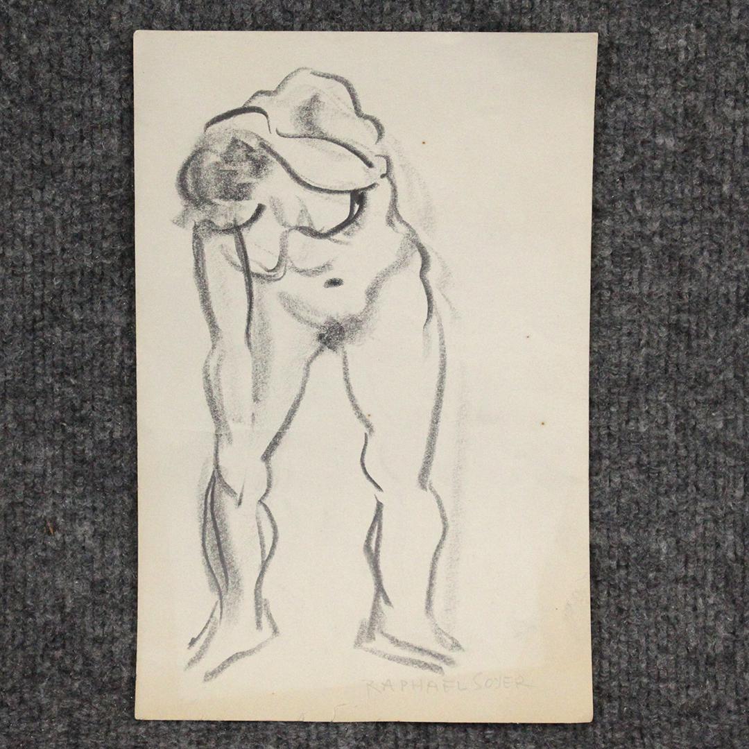RAPHAEL SOYER 1899-1987, Nude Female Drawing: RAPHAEL SOYER 1899-1987, Nude Female Drawing. Size: 9.5 x 6.25 inches. ASKart: Raphael Soyer (1899 - 1987)Raphael Soyer was active/lived in New York. Raphael Soyer is known for social realist figure a