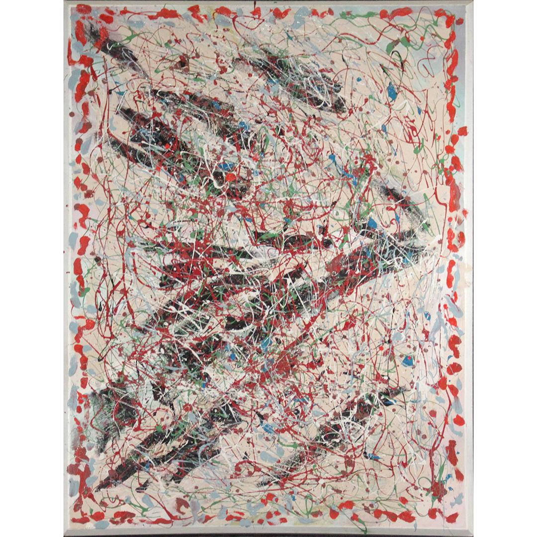 R. Monti, Mid-Century Abstract and Drip Art Painting (1 of 7)