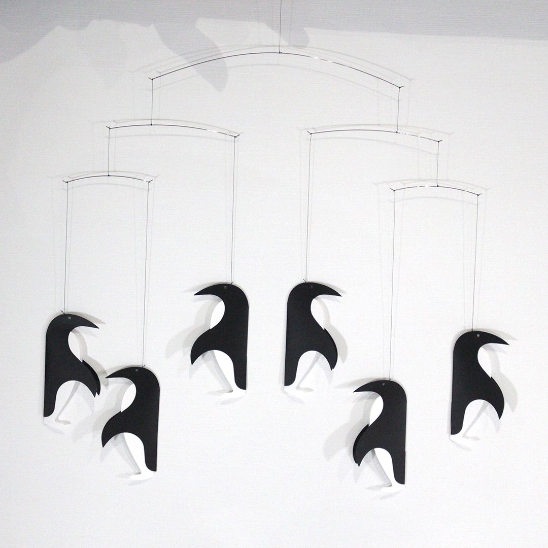 Christian Flensted, Danish Designer, Penguin Mobile: Christian Flensted, Danish Designer, Hanging Penguin Mobile Size: 18 x 17 x 8 inches