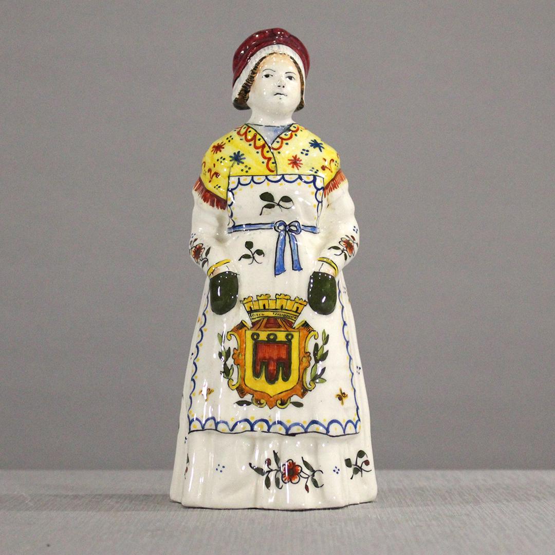 Porcelain Woman Figure, French, Figural Dinner Bell (1 of 8)