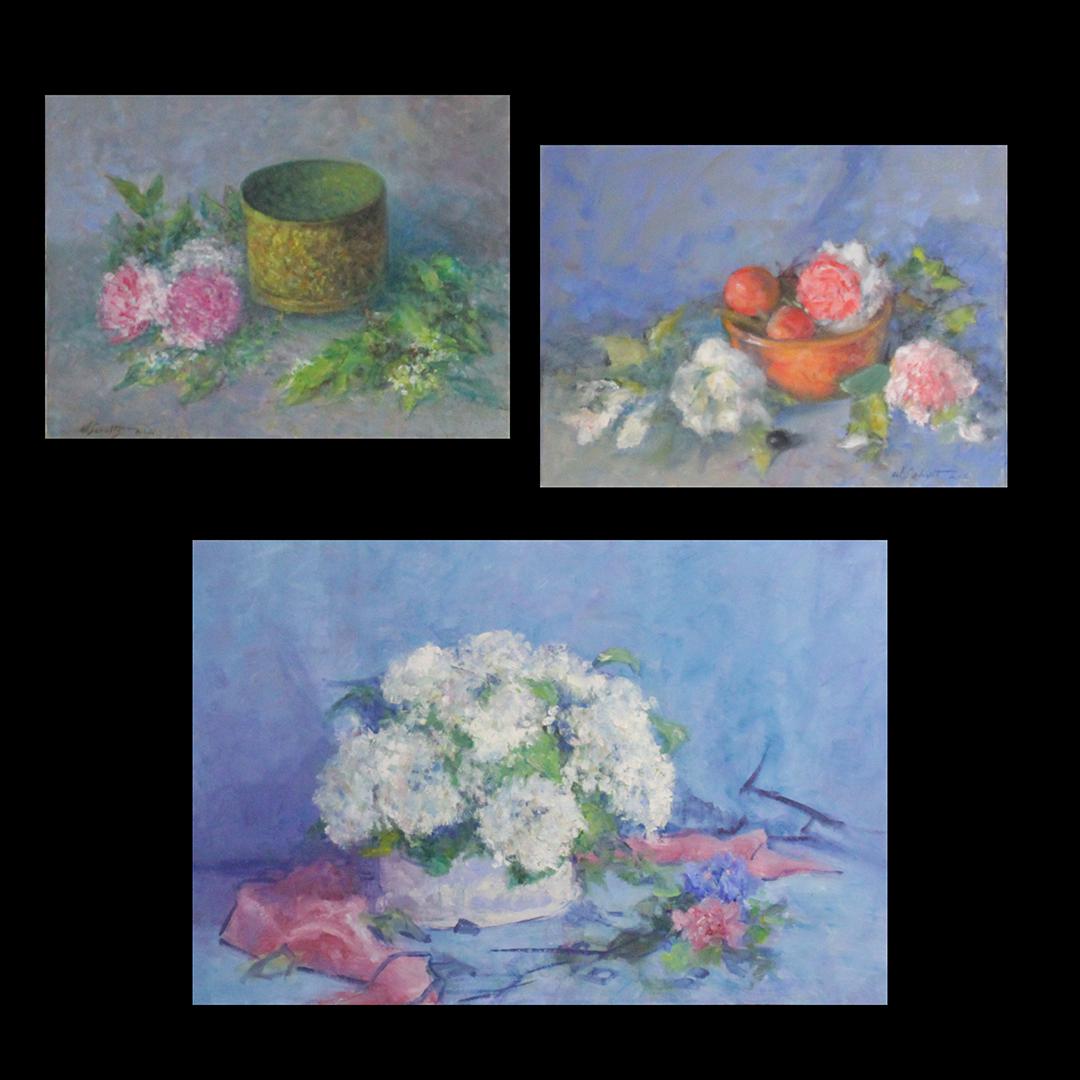 WILLIAM J SCHULTZ [3] Estate Paintings O/c Still Life (1 of 12)