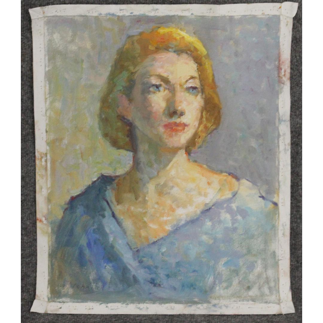 WILLIAM J SCHULTZ Estate Painting Oil/c Portrait Woman (1 of 7)