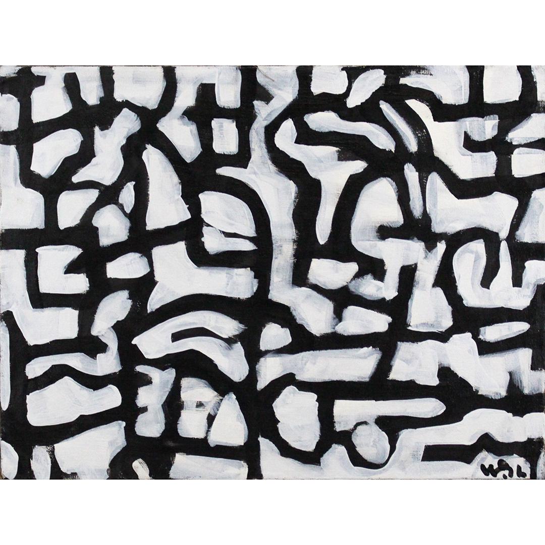 Wayne Cunningham, American, Abstract Black & White Oil (1 of 5)